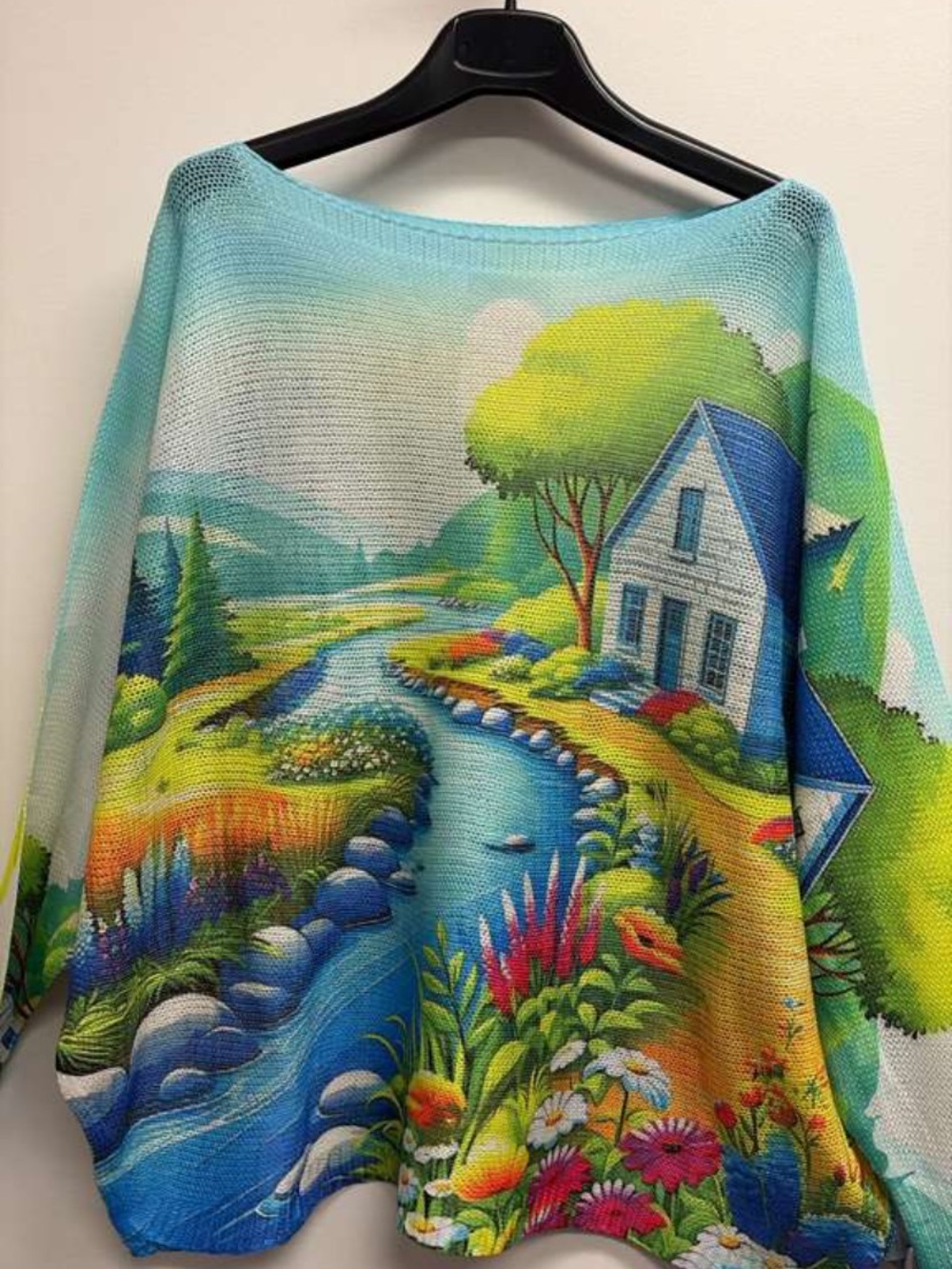 239 ❤️ LOOWIE one size Italian One Size Blue Beach Sweater